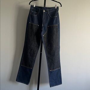 H&M Dark Wash Straight Leg Utility Jeans Size 4